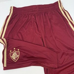 Adidas Fluminense FC Soccer Shorts Mens Large Burgundy Gold Climacool Brazil